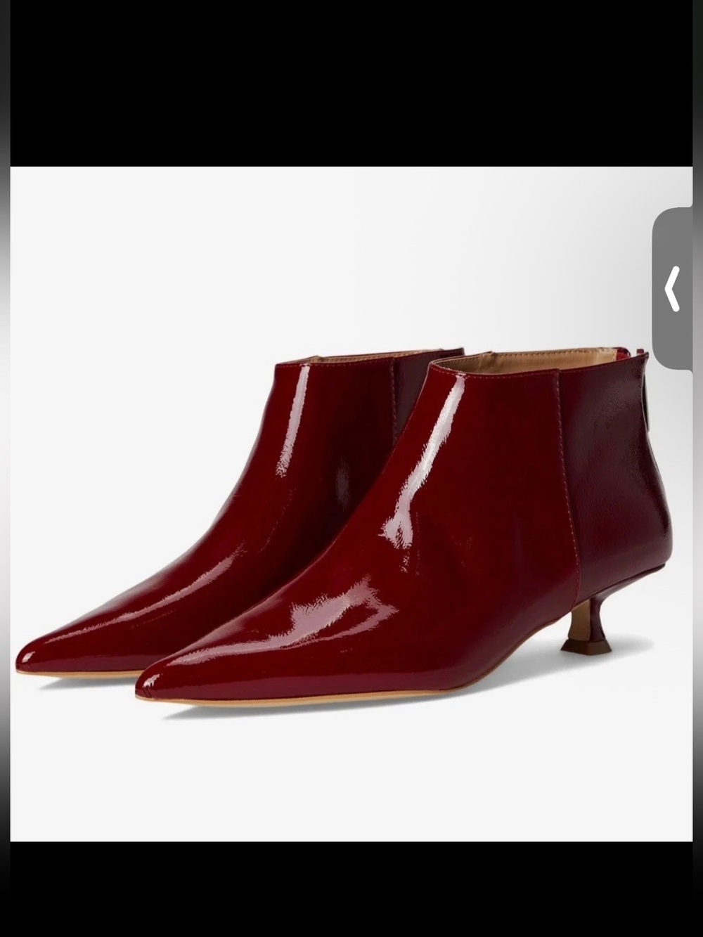 STEVE MADDEN GRANT ANKLE BOOTS RED PATENT LEATHER BOOTIE pointed toe 7.5